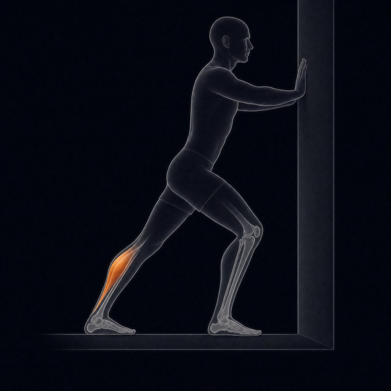 Wall Calf Stretch, Knee Straight (Gastrocnemius)